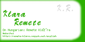 klara remete business card